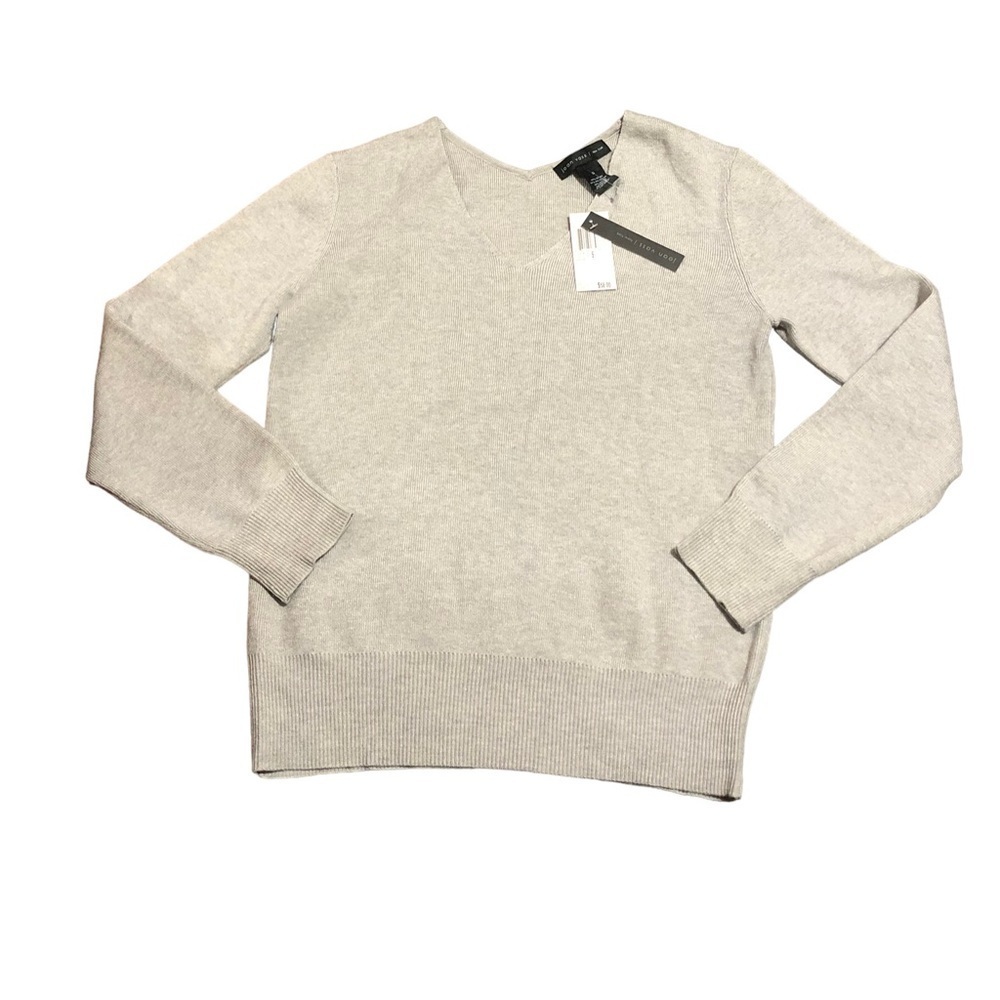 Joan Vass New York Sweater color Light Grey Heather. NWT